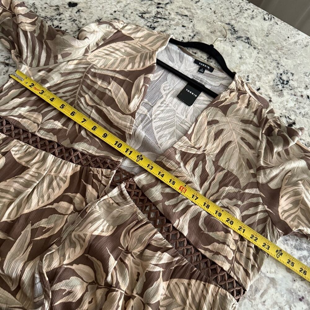 Torrid Brown Tropical Washable Gauze Maxi Kimono 2X NWT 43805675 - Picture 10 of 15